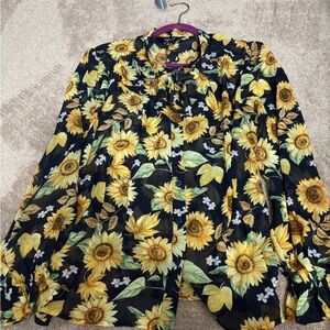 Hell Bunny Sunflower Sheer Blouse